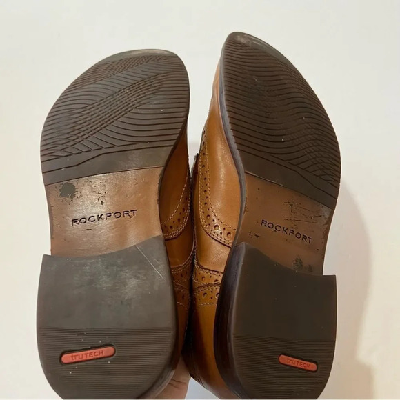 Rockport Trutech Brown Wingtip Lace-up Loafers Size 10.5 Men’s Dress Shoe Work - Picture 3 of 12